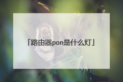 路由器pon是什么灯