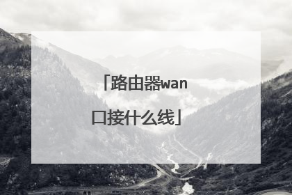 路由器wan口接什么线