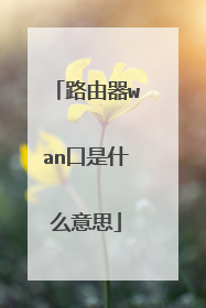 路由器wan口是什么意思