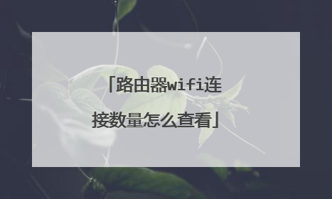路由器wifi连接数量怎么查看