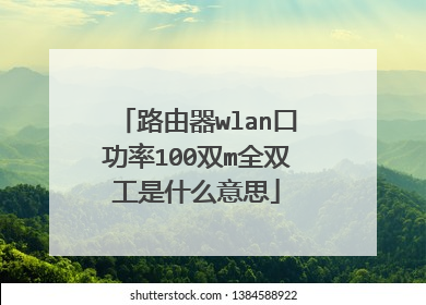 路由器wlan口功率100双m全双工是什么意思