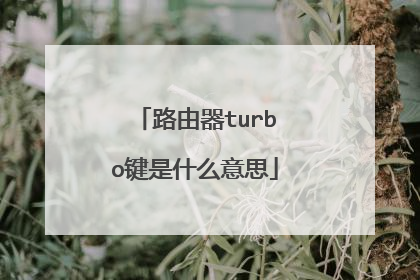 路由器turbo键是什么意思