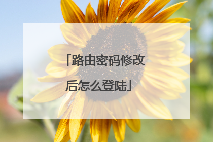 路由密码修改后怎么登陆