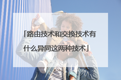 路由技术和交换技术有什么异同这两种技术