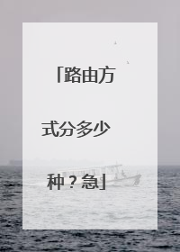 路由方式分多少种?急