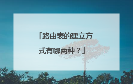 路由表的建立方式有哪两种?