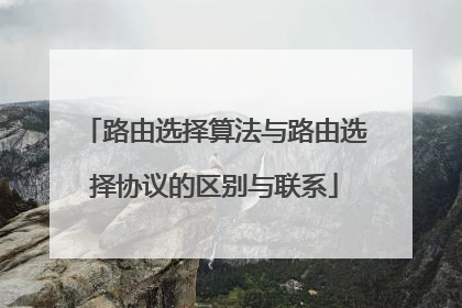 路由选择算法与路由选择协议的区别与联系