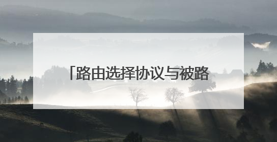 路由选择协议与被路由协议的曲别什么?