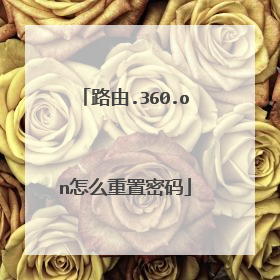 路由.360.on怎么重置密码