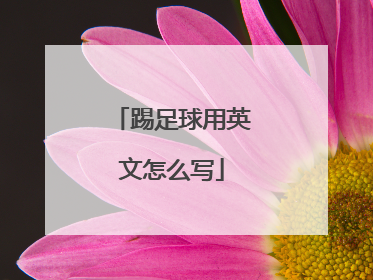 踢足球用英文怎么写