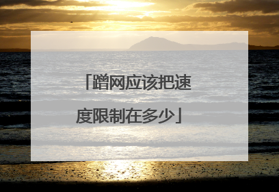 蹭网应该把速度限制在多少