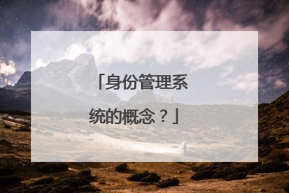身份管理系统的概念？