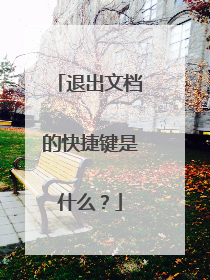 退出文档的快捷键是什么？