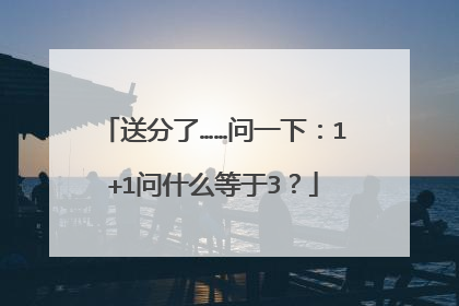 送分了……问一下:1+1问什么等于3?