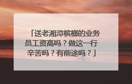 送老湘潭槟榔的业务员工资高吗?做这一行辛苦吗?有前途吗?
