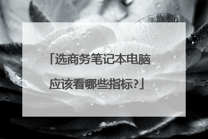 选商务笔记本电脑 应该看哪些指标?