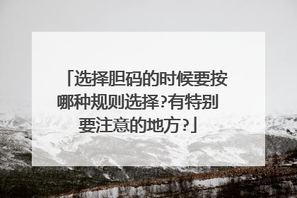选择胆码的时候要按哪种规则选择?有特别要注意的地方?