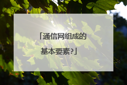 通信网组成的基本要素?