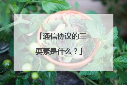 通信协议的三要素是什么？
