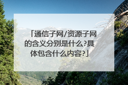 通信子网/资源子网的含义分别是什么?具体包含什么内容?