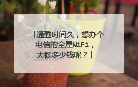 通勤时间久,想办个电信的全屋WiFi,大概多少钱呢?