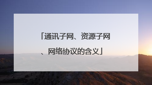 通讯子网、资源子网、网络协议的含义