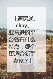 速卖通、ebay、亚马逊的平台各有什么特点,哪个更适合新手卖家?