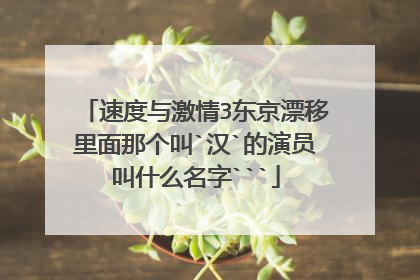 速度与激情3东京漂移里面那个叫`汉`的演员叫什么名字```