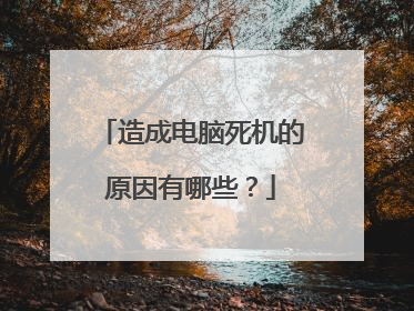 造成电脑死机的原因有哪些？