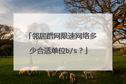 邻居蹭网限速网络多少合适单位b/s？