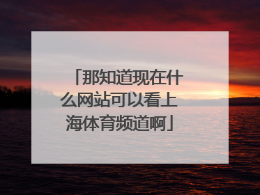 那知道现在什么网站可以看上海体育频道啊