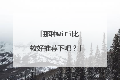 那种WiFi比较好推荐下吧？
