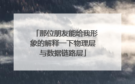 那位朋友能给我形象的解释一下物理层与数据链路层