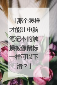那个怎样才能让电脑笔记本的触摸板像鼠标一样可以下滑?