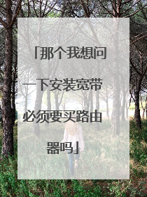 那个我想问一下安装宽带必须要买路由器吗