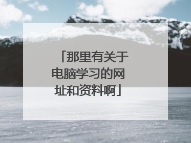 那里有关于电脑学习的网址和资料啊