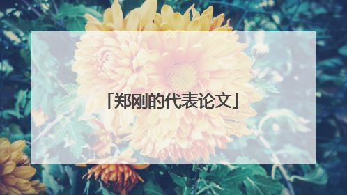 郑刚的代表论文