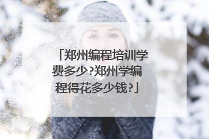 郑州编程培训学费多少?郑州学编程得花多少钱?