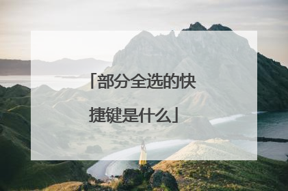部分全选的快捷键是什么