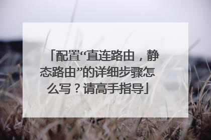 配置“直连路由，静态路由”的详细步骤怎么写？请高手指导
