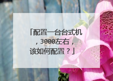 配置一台台式机，3000左右，该如何配置？