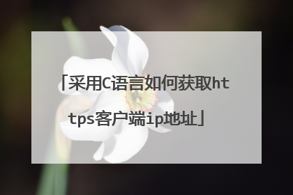采用C语言如何获取https客户端ip地址