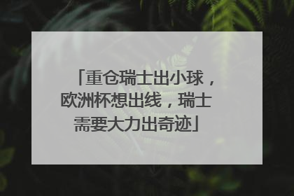重仓瑞士出小球，欧洲杯想出线，瑞士需要大力出奇迹