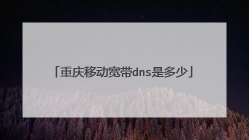 重庆移动宽带dns是多少