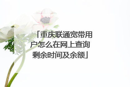 重庆联通宽带用户怎么在网上查询剩余时间及余额