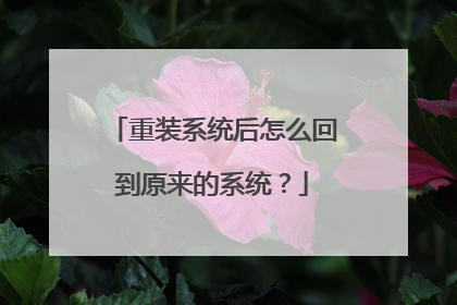 重装系统后怎么回到原来的系统?