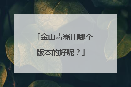 金山毒霸用哪个版本的好呢?