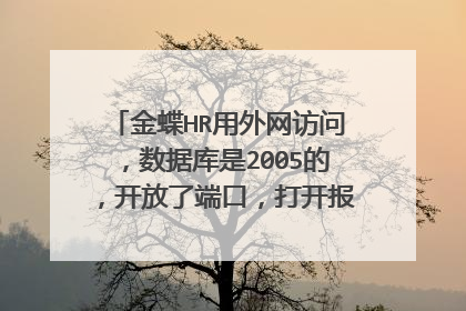 金蝶HR用外网访问,数据库是2005的,开放了端口,打开报表的时候会报这个错!请高手指导!