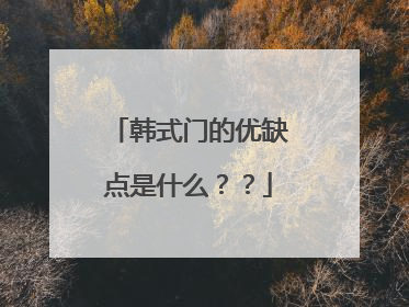 韩式门的优缺点是什么??