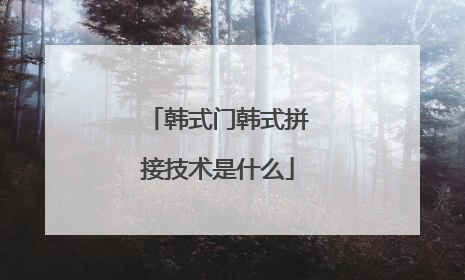 韩式门韩式拼接技术是什么
